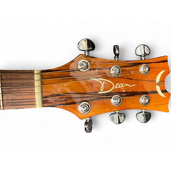 Used Dean EZEBRA Exotica Mini Jumbo Natural Acoustic Electric Guitar