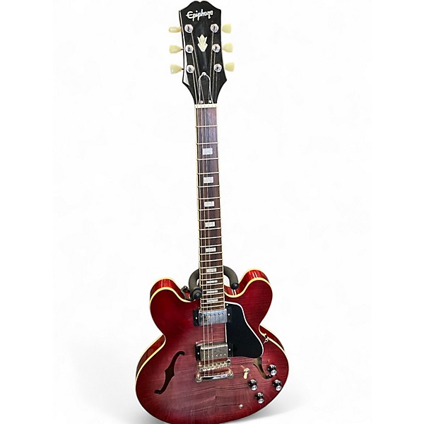 Used Epiphone ES335 Figured IG Trans Red Hollow Body Electric Guitar