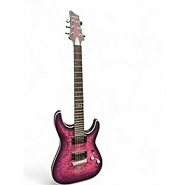 Used Schecter Guitar Research C1 Platinum Trans Purple Solid Body Electric Guitar