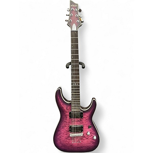 Used Schecter Guitar Research C1 Platinum Trans Purple Solid Body Electric Guitar