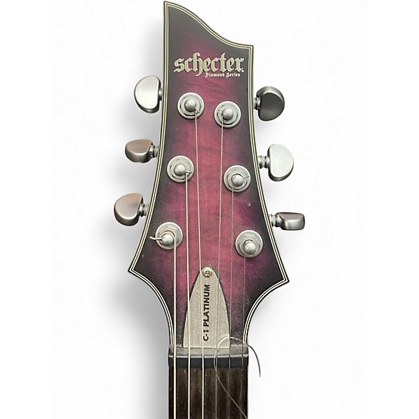 Used Schecter Guitar Research C1 Platinum Trans Purple Solid Body Electric Guitar