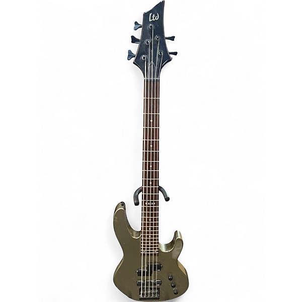 Used ESP LTD B55 5 String Aztec Gold Electric Bass Guitar