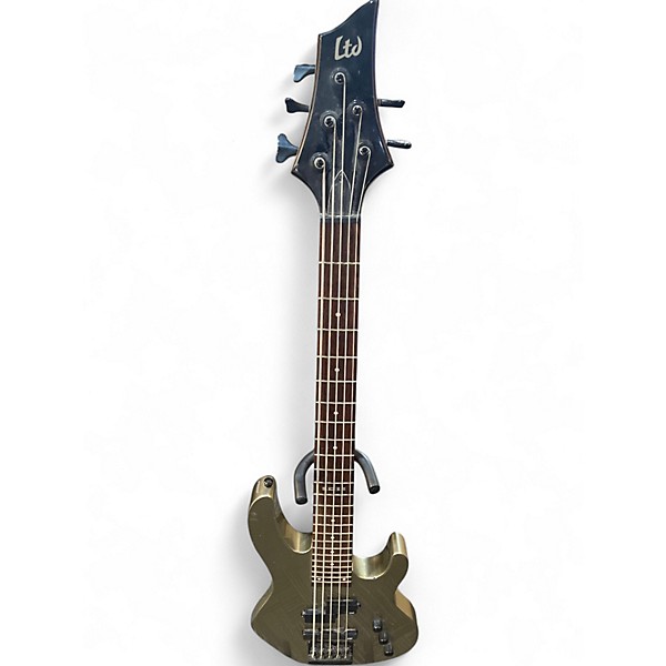 Used ESP LTD B55 5 String Aztec Gold Electric Bass Guitar