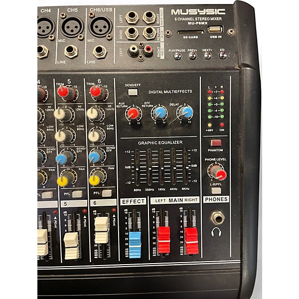 Used Musysic 6 Channel Stereo Mixer Unpowered Mixer