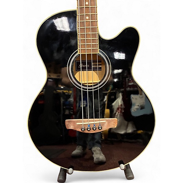 Used Ibanez AEB5E-BK Black Acoustic Bass Guitar