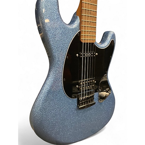 Used Sterling by Music Man Ryan "fluff" Bruce artist series blue sparkle Solid Body Electric Guitar