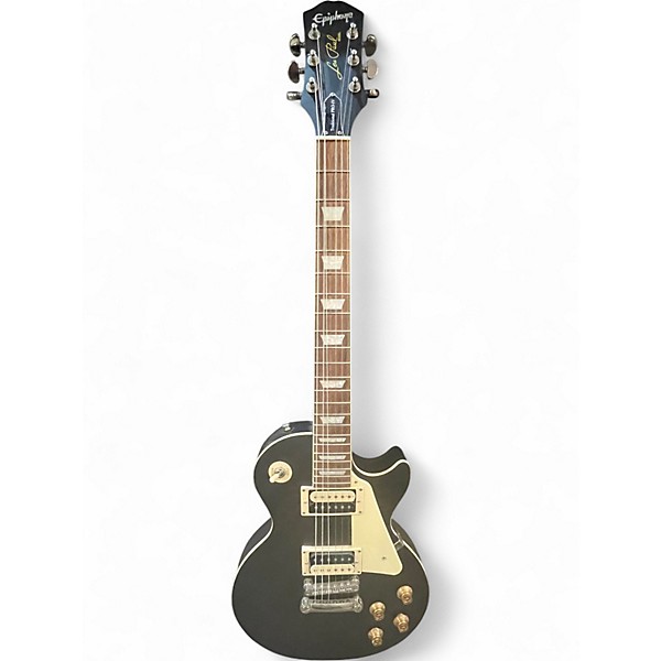 Used Epiphone Les Paul Traditional Pro IV Black and White Solid Body Electric Guitar
