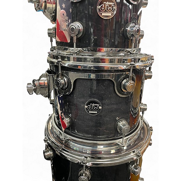 Used DW 7 Piece 7 PIECE PERFORMANCE EBONY STAIN Drum Kit
