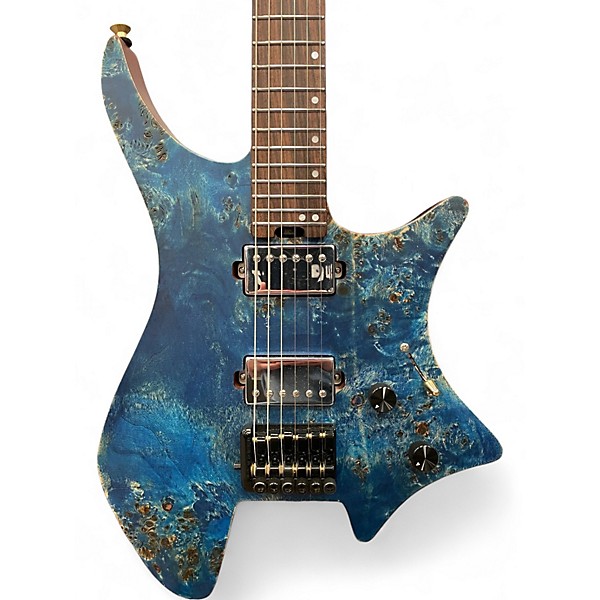 Used Eart GW1 Blue Burl Solid Body Electric Guitar