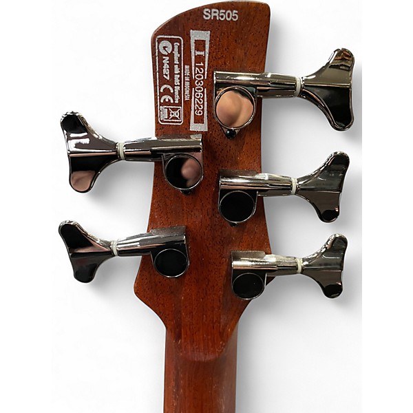Used Ibanez SR505 5 String BROWN MAHOGANY Electric Bass Guitar
