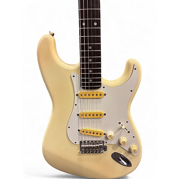 Used Fender MIJ Stratocaster Antique White Solid Body Electric Guitar