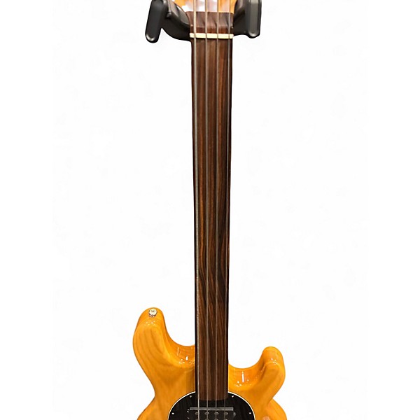 Used Ernie Ball Music Man StingRay Fretless Natural Electric Bass Guitar