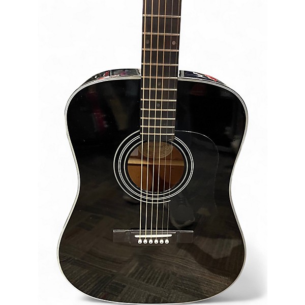 Used Washburn D100B Black Acoustic Guitar