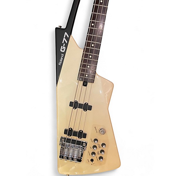 Vintage 1985 Roland GR77 w/ GR77B Module Antique White Electric Bass Guitar