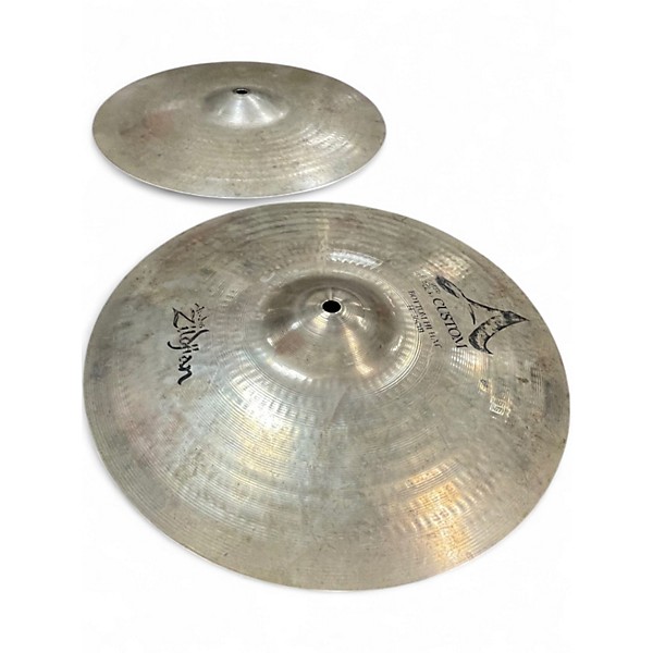 Used Zildjian 14in A Custom Hi Hat Pair Cymbal