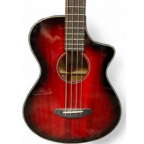 Used Breedlove PURSUIT EX S CONCERT SN BASS CE HB Crimson Red Burst Acoustic Bass Guitar