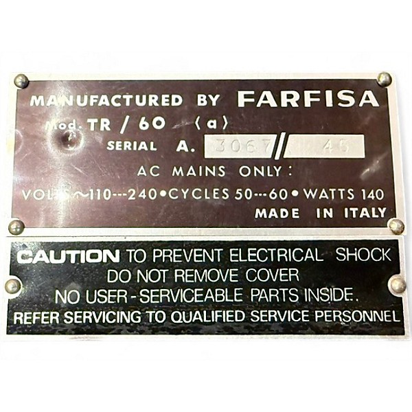 Vintage 1970s Farfisa TR60 Guitar Combo Amp