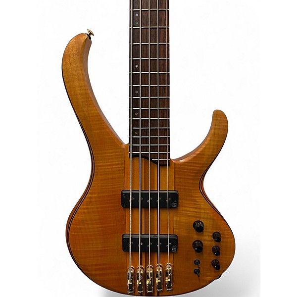 Used Ibanez BTB1405E Premium 5 String Vintage Natural Flat Electric Bass Guitar