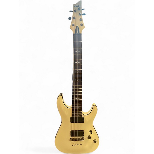 Used Schecter Guitar Research Demon 7 String Alpine White Solid Body Electric Guitar