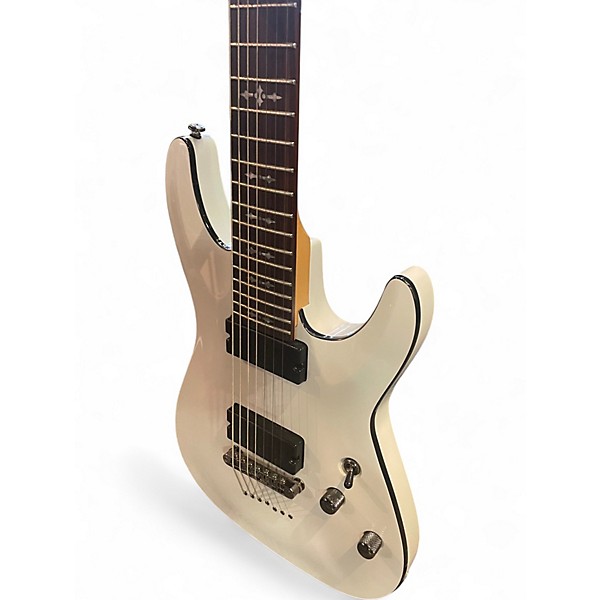 Used Schecter Guitar Research Demon 7 String Alpine White Solid Body Electric Guitar