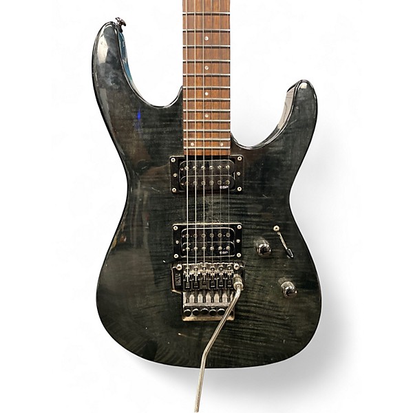 Used ESP LTD M100FM See Thru Black Solid Body Electric Guitar