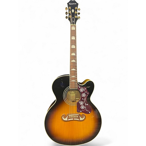Used Epiphone EJ200SCE Vintage Sunburst Acoustic Electric Guitar