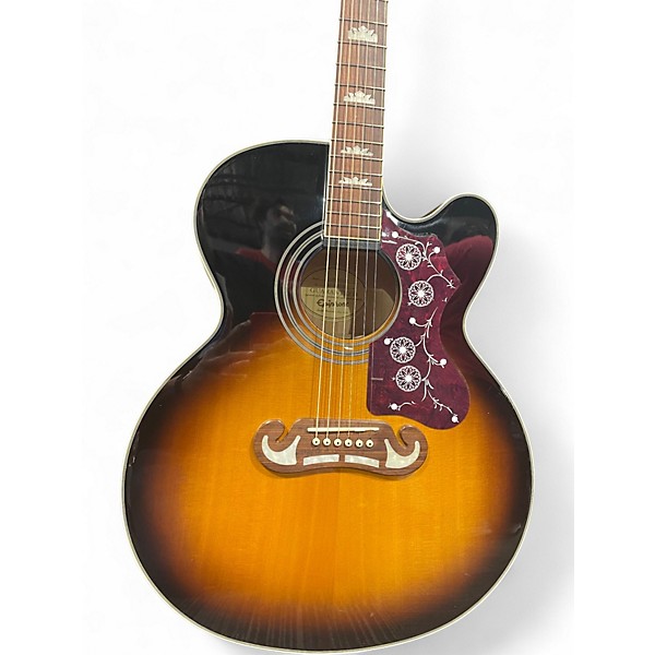 Used Epiphone EJ200SCE Vintage Sunburst Acoustic Electric Guitar