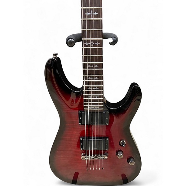 Used Schecter Guitar Research Demon 6 Red Solid Body Electric Guitar