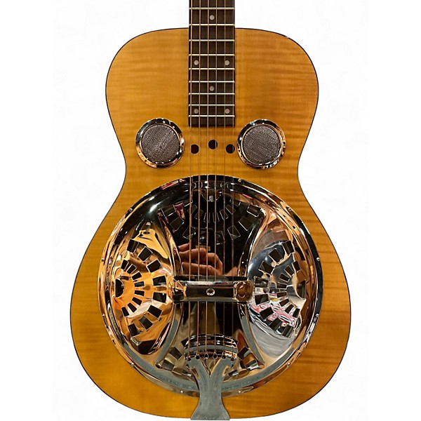 Used Epiphone Dobro Hound Dog Deluxe Squareneck Vintage Brown Resonator Guitar