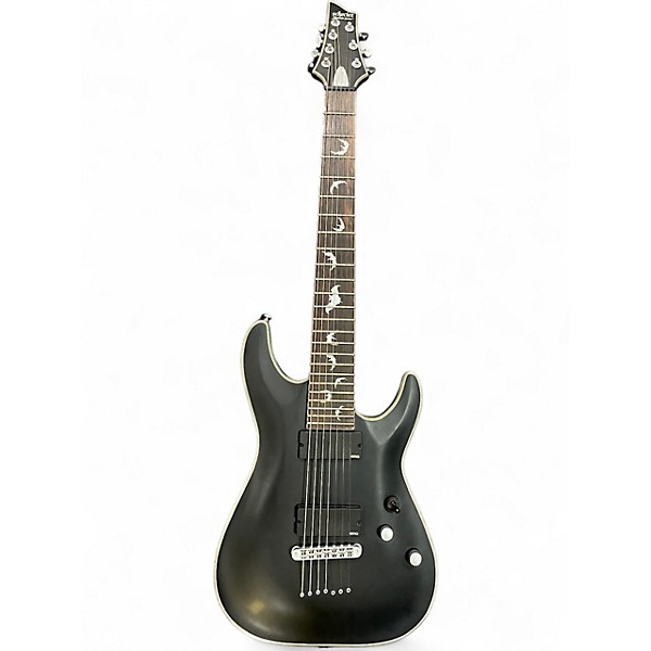 Used Schecter Guitar Research Damien Platinum 7 String Satin Black Solid Body Electric Guitar