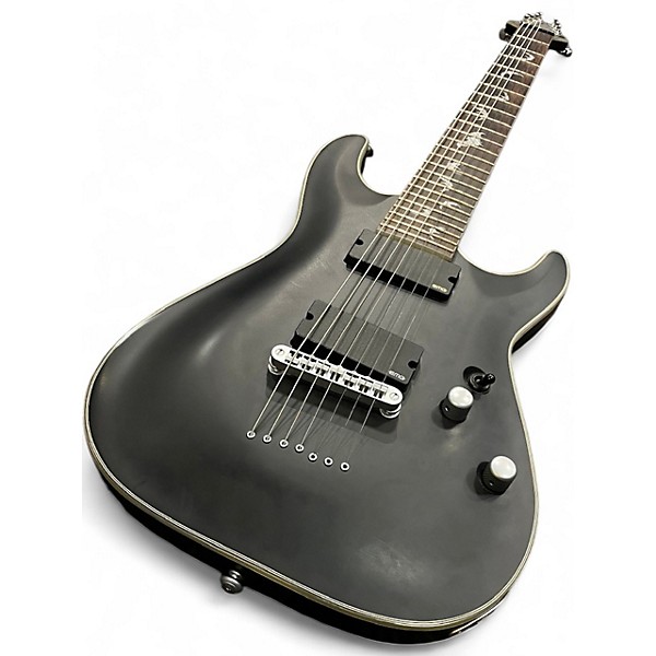 Used Schecter Guitar Research Damien Platinum 7 String Satin Black Solid Body Electric Guitar