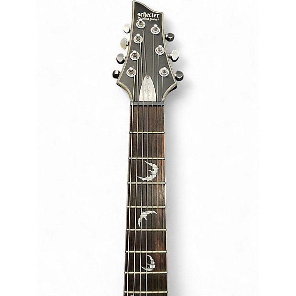 Used Schecter Guitar Research Damien Platinum 7 String Satin Black Solid Body Electric Guitar