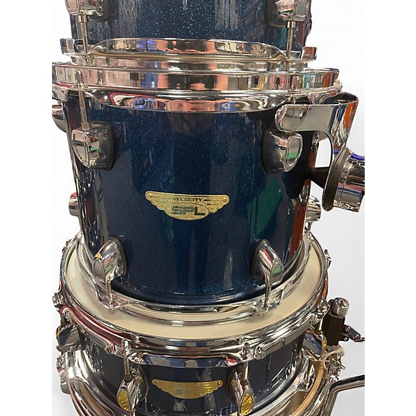 Used SPL 5 Piece Velocity Cobalt Sequin Drum Kit