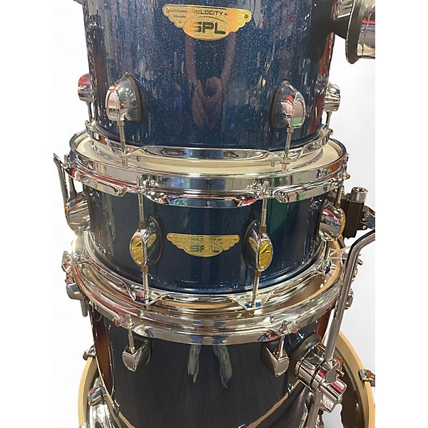 Used SPL 5 Piece Velocity Cobalt Sequin Drum Kit