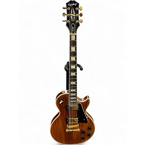 Used Epiphone LES PAUL CUSTOM KOA NATURAL Solid Body Electric Guitar