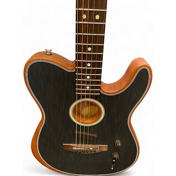 Used Fender Acoustasonic Player Telecaster Black Acoustic Electric Guitar