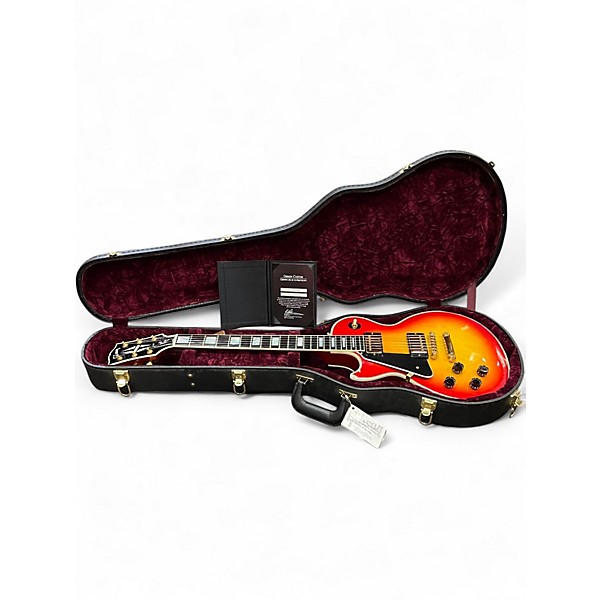 Used Gibson Les Paul Custom Left Handed Cherry Sunburst Electric Guitar