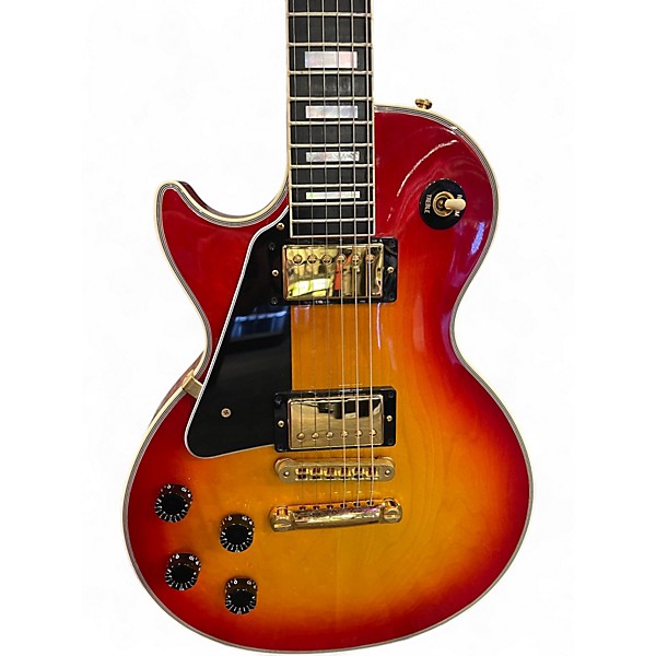 Used Gibson Les Paul Custom Left Handed Cherry Sunburst Electric Guitar