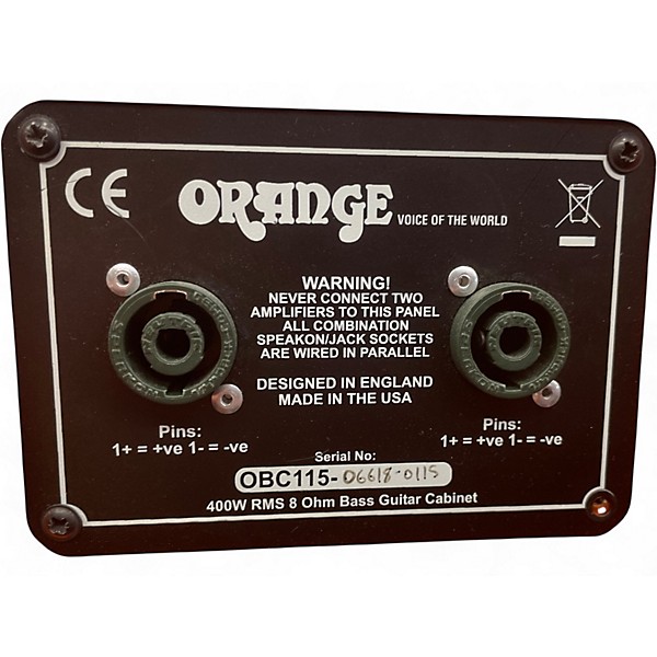 Used Orange Amplifiers OBC115 400W 1x15 Bass Cabinet
