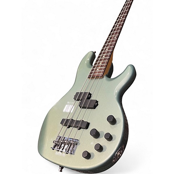 Used Fender zone pj Sage Green Metallic Electric Bass Guitar