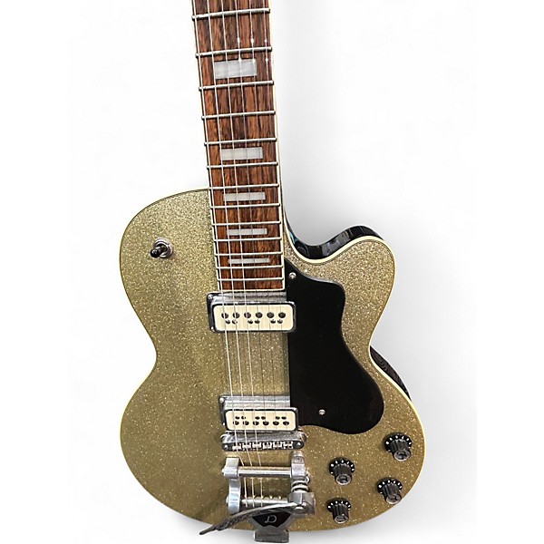 Used 2000s DeArmond M75T Silver Sparkle Solid Body Electric Guitar