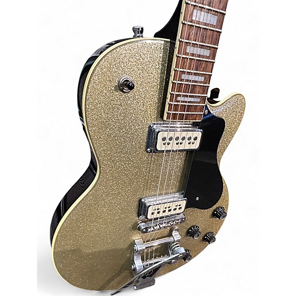 Used 2000s DeArmond M75T Silver Sparkle Solid Body Electric Guitar