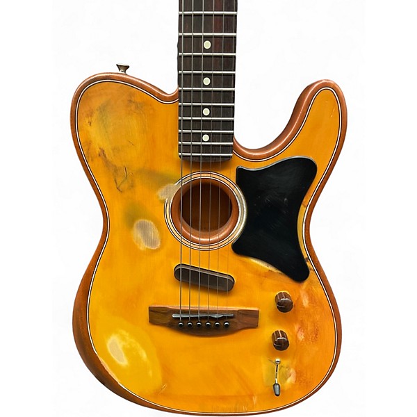 Used Fender ACOUSTASONIC Worn TV Yellow Acoustic Electric Guitar