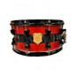 Used SJC Drums 7X14 Custom Snare red and black Drum thumbnail