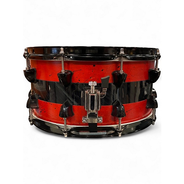 Used SJC Drums 7X14 Custom Snare red and black Drum
