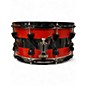 Used SJC Drums 7X14 Custom Snare red and black Drum