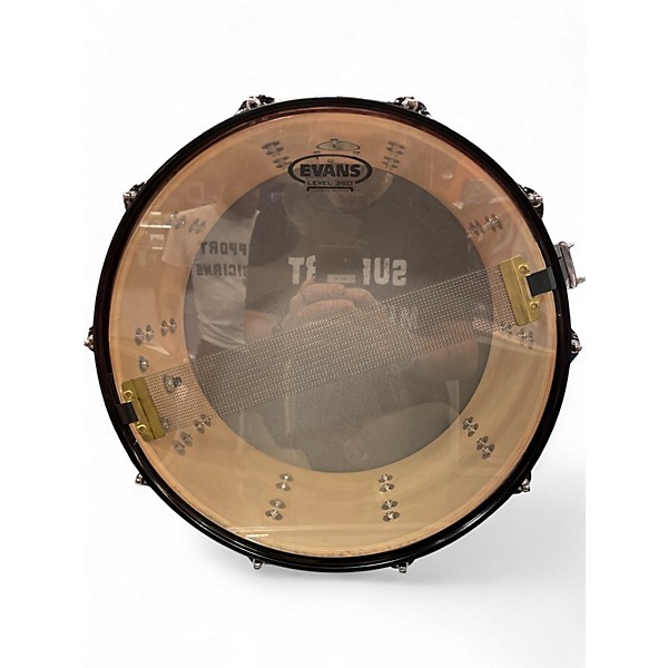 Used SJC Drums 7X14 Custom Snare red and black Drum