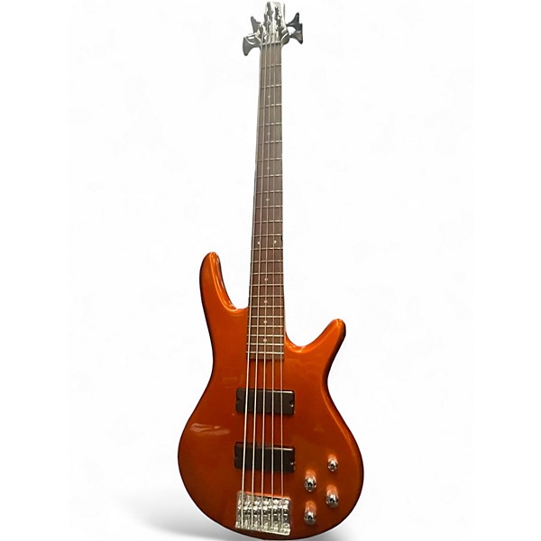 Used Ibanez GSR205 5 String Orange Electric Bass Guitar