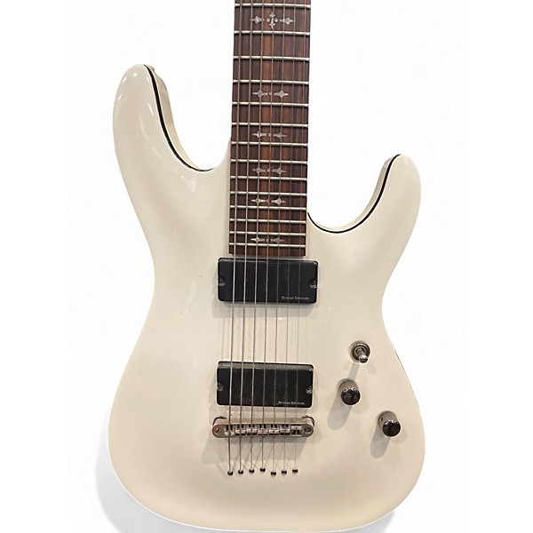Used Schecter Guitar Research Demon 7 String Alpine White Solid Body Electric Guitar