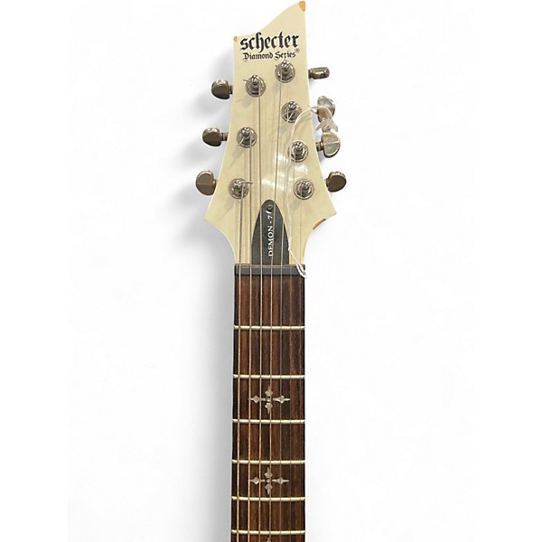 Used Schecter Guitar Research Demon 7 String Alpine White Solid Body Electric Guitar